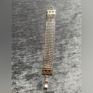 Brighton Two Tone, 7 Strand, Heart Bracelet